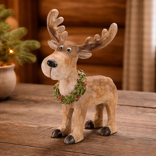 Melrose 9" Whimsical Reindeer with Wreath